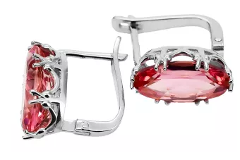 Sterling silver 925 Ruby Earrings Vintage Jewlery vec021s